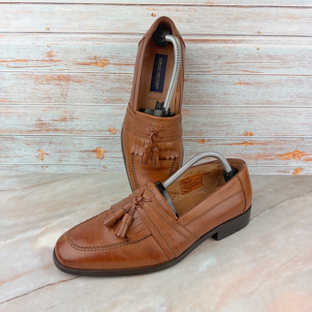 Giorgio Brutini Brown Leather Tassel Loafers